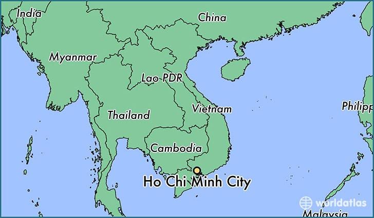 Kort af ho chi minh borg heimsins
