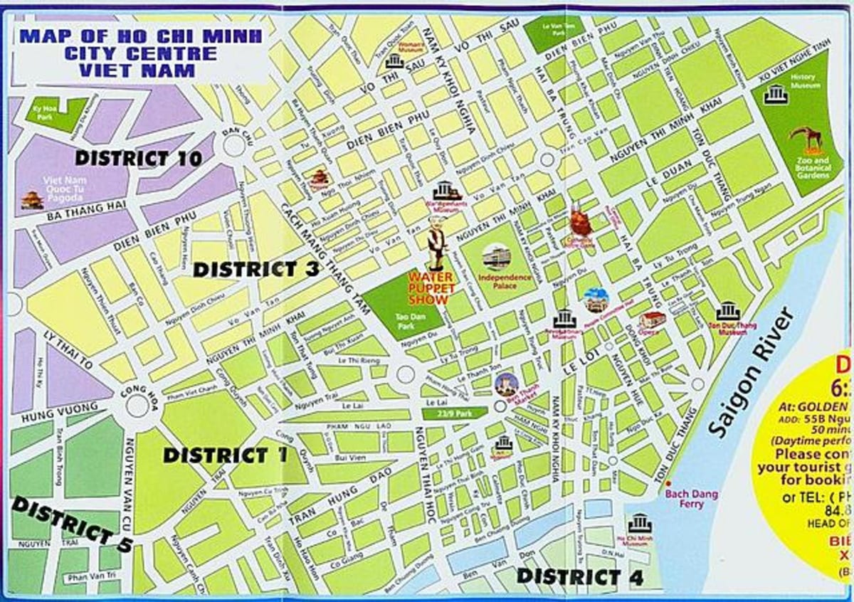 Kort af ho chi minh borg center