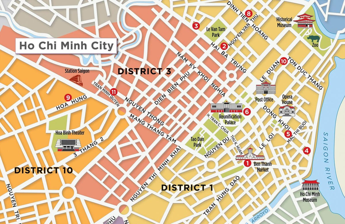 kort af umdæmi 1 saigon
