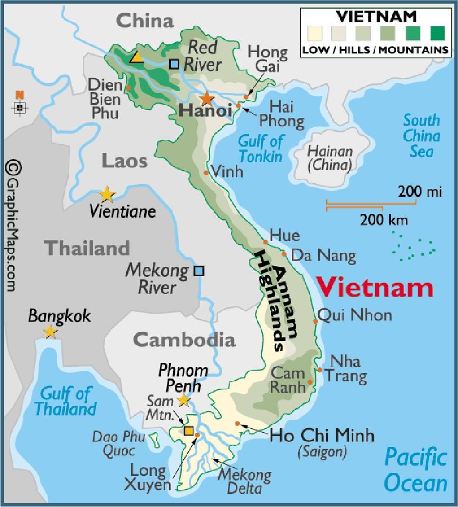 Kort af saigon á