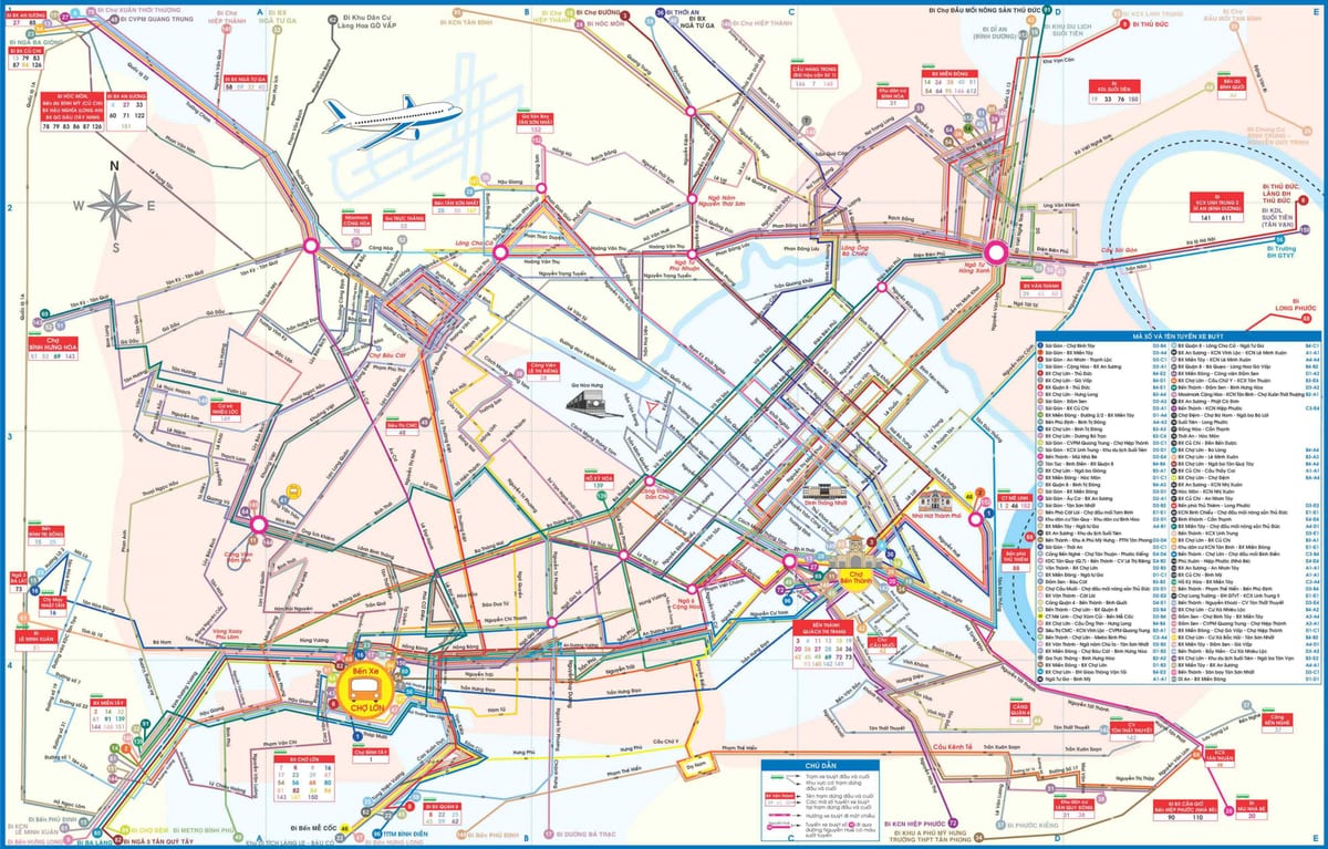 ho chi minh borg strætó kort